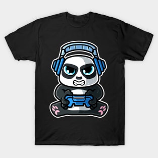 Video Games Nerd Giant Panda Bear Gaming - Gamer Gift graphic T-Shirt